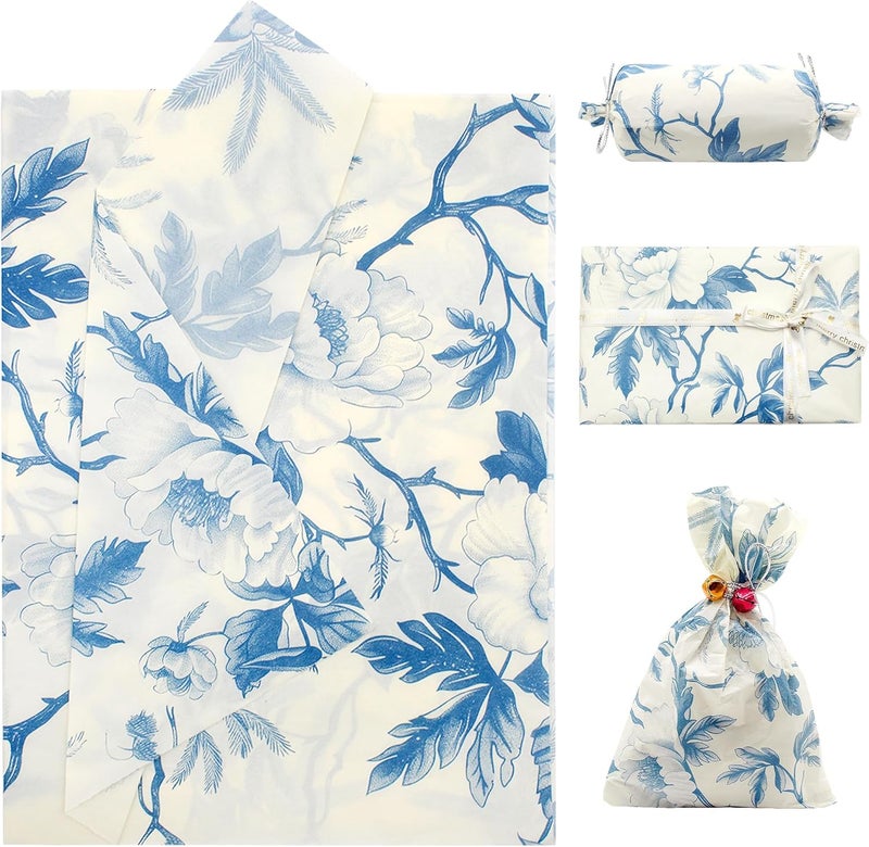 Benvo Floral Tissue Paper 20x29 Inch - 20 Sheets Decoupage Craft Paper for Gift Wrapping, Flower DIY Art Projects, Spring Wedding, Birthday & Baby Shower Decorations(Style M) - Image 1
